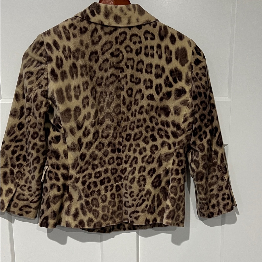 Talbots Leopard Print Blazer Sz 4P - Picture 4 of 7